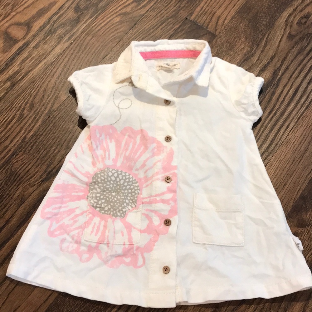 Cream Burt's bees courdoroy summer dress